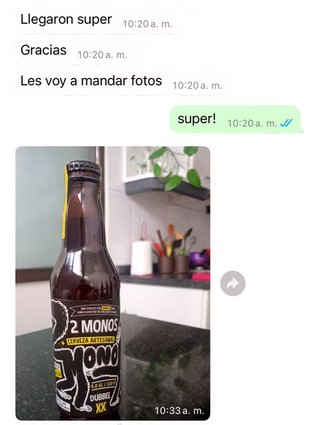 Conversación de WhatsApp con cliente