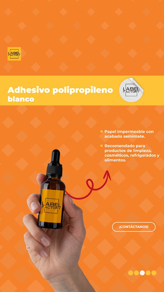 Adhesivo polipropileno: papel impermeable con acabado semimate