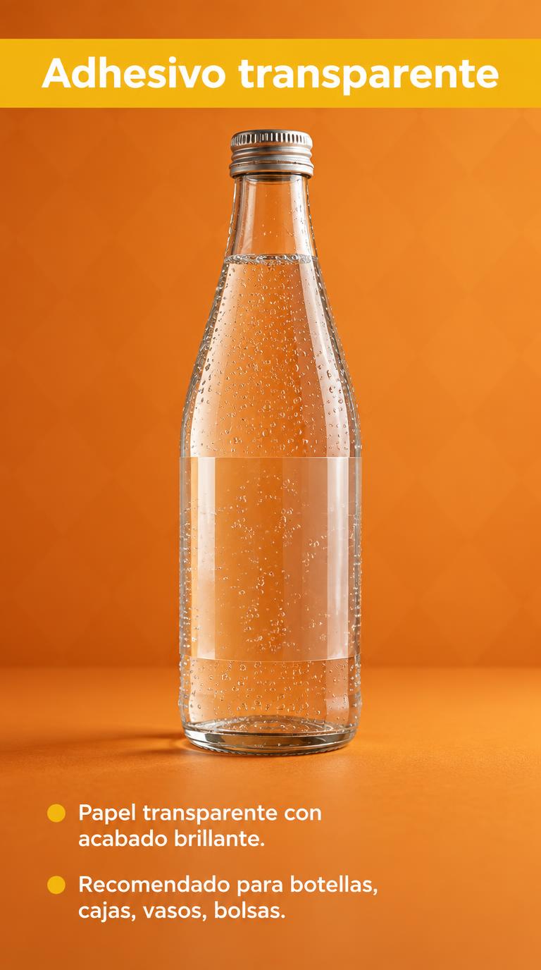 Adhesivo transparente: papel transparente con acabado brillante