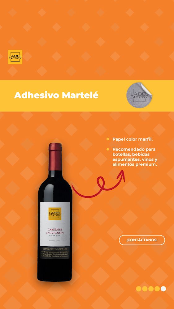 Adhesivo martelé: papel color marfil