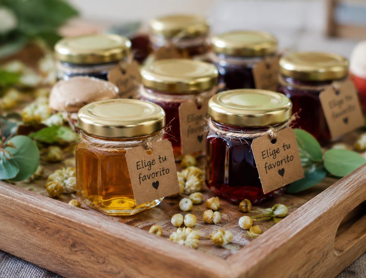 Mini frascos con etiquetas para gifts